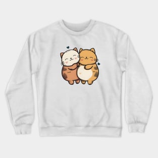 Valentines Day - Sweetheart Kittens Hugging Crewneck Sweatshirt